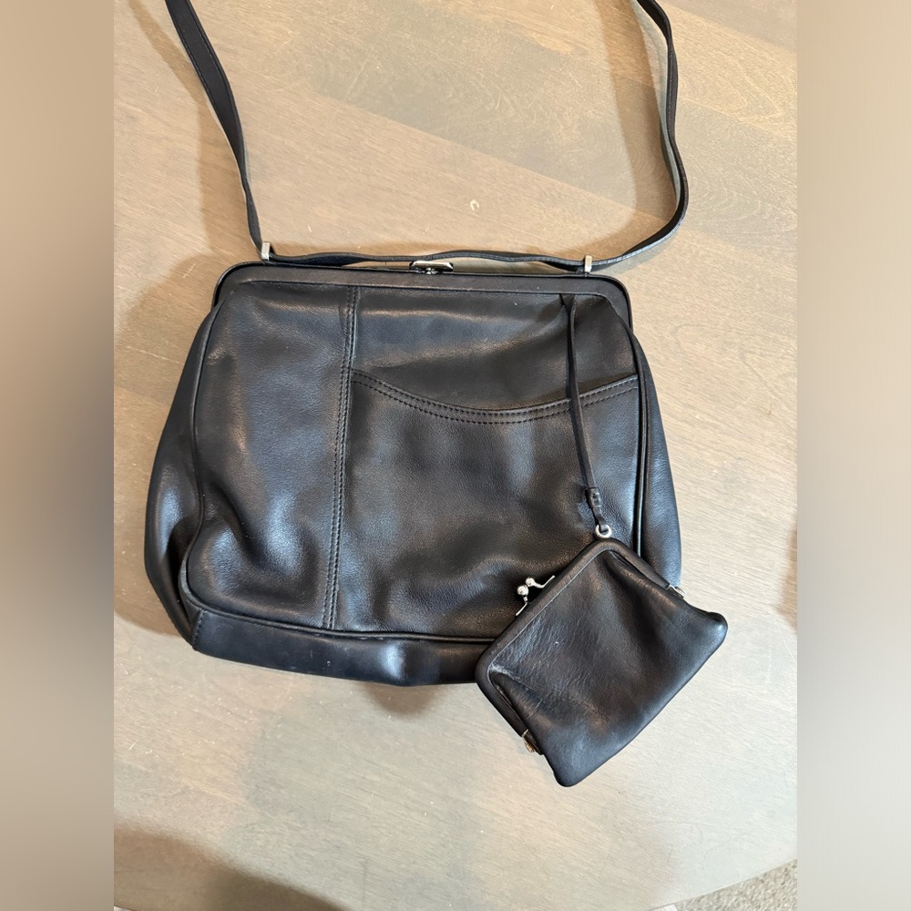 Vintage DKNY Elegant Black Leather Women's Bag Set